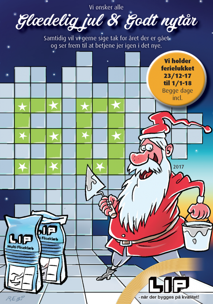 Firmajulekort nytårskort og jubilæumskort i et illustration af Rene Birkholm tegneren.dk
