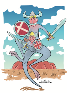 Karikaturtegning af Rene Birkholm alias rebi Danmark Odense Fyn tegneren.dk